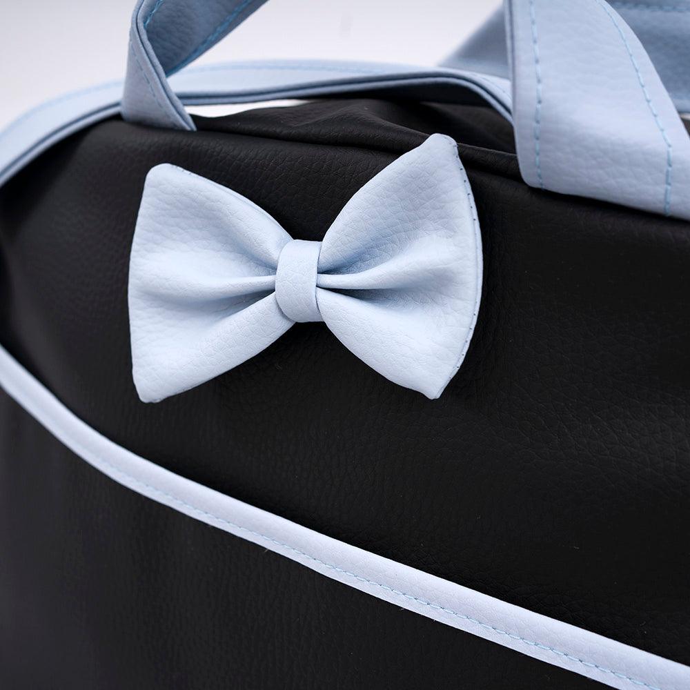 Bolso Maternidad Bebé Polipiel Kona Negro/Celeste Nanetes - Nanetes #